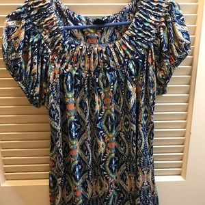 Blouse with navy design